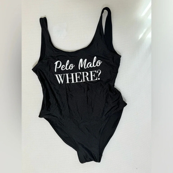 Women One piece swimsuit Blcak size XL “pelo malo Where” - Picture 8 of 8